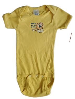 One Piece T-Shirt Infant Yellow 100% Cotton Medium 19 To 26 Lbs. Born To Be Wild